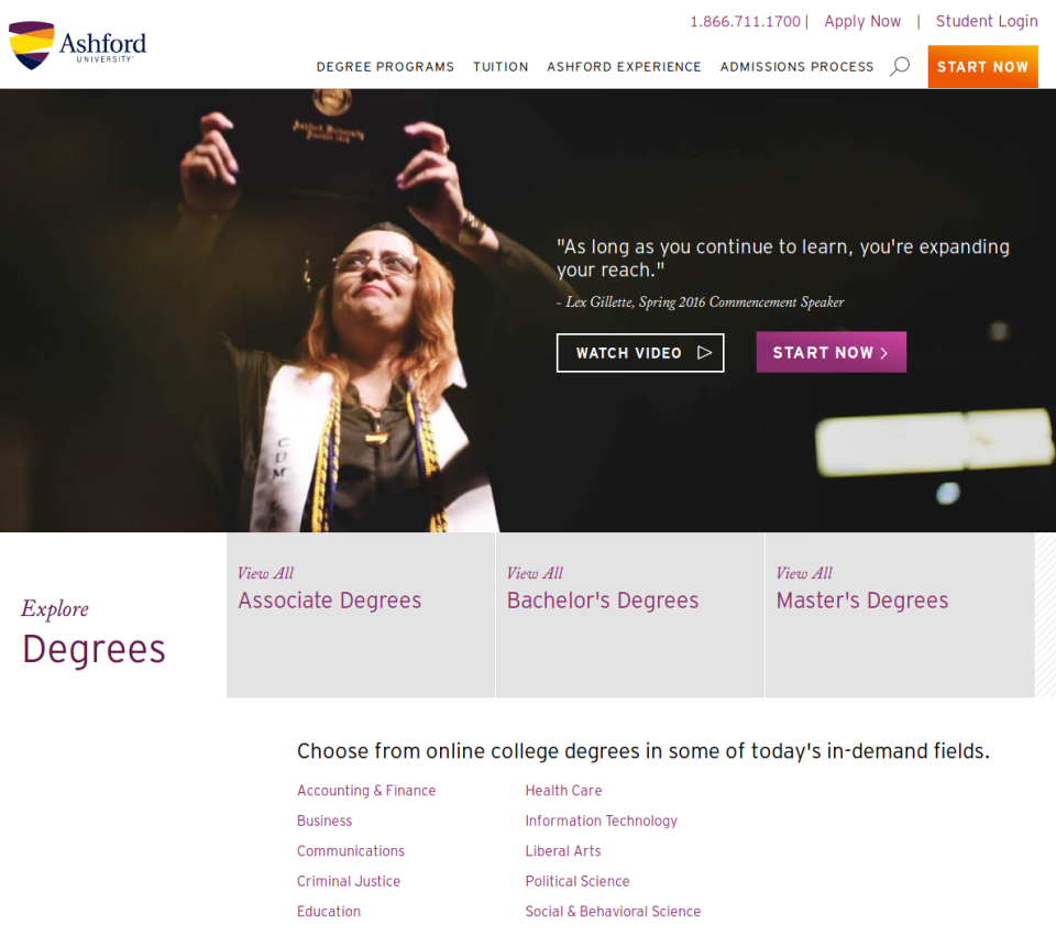 Ashford EDU home page
