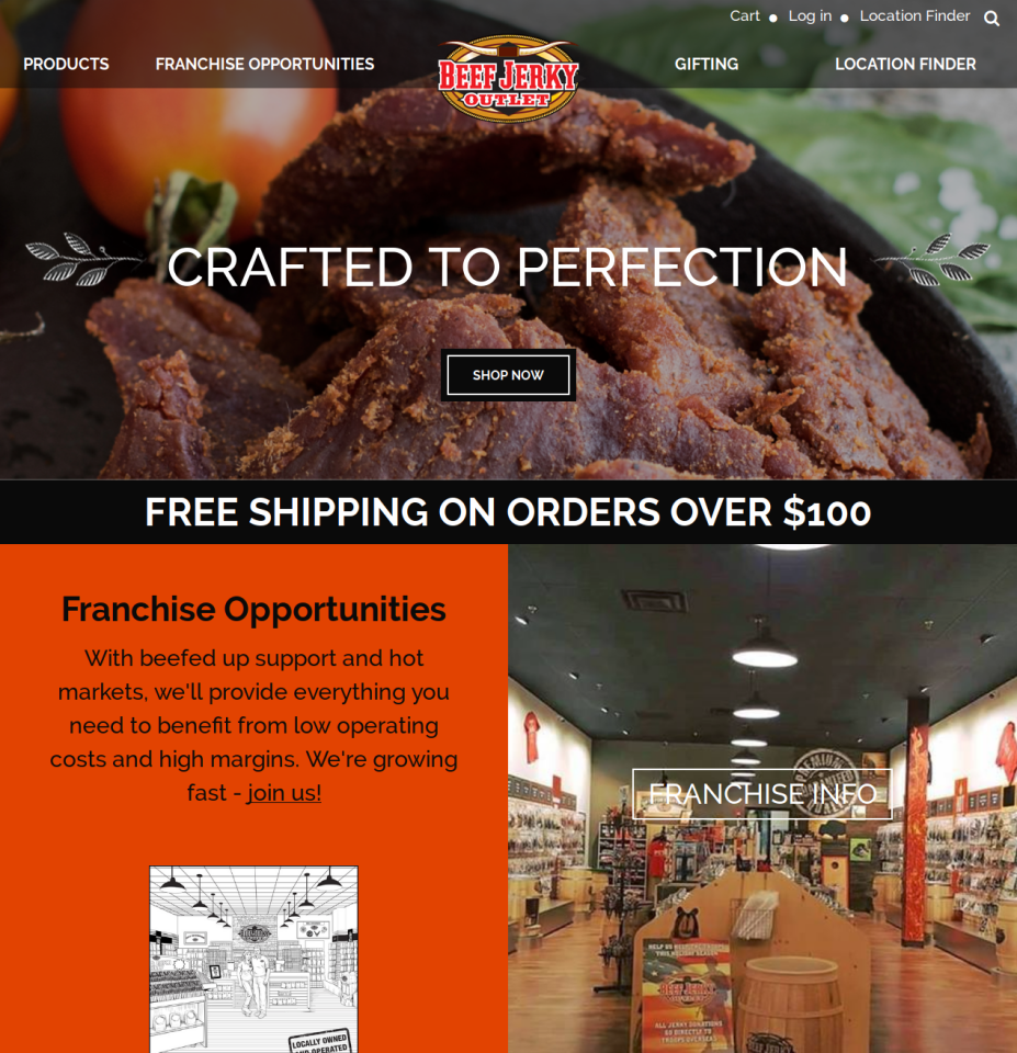 Beef Jerky Outlet home page